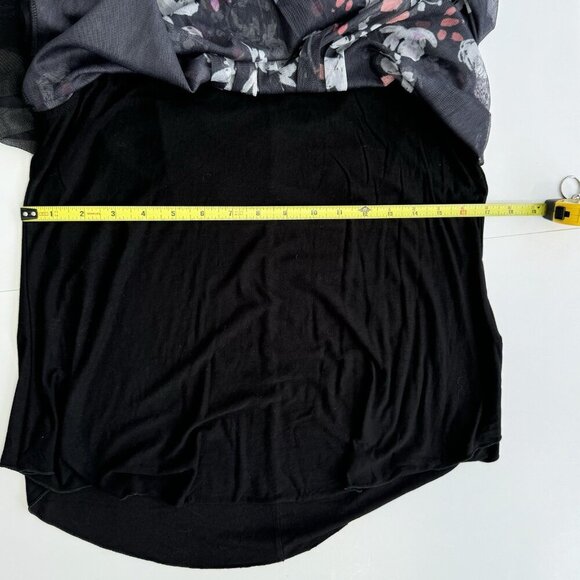 Desigual women's Top Sheer Embellished Rhinestones Floral Black Small - Picture 5 of 16